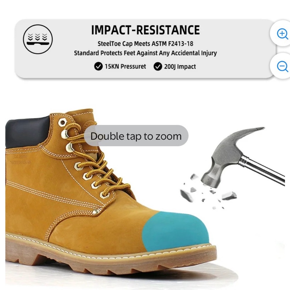 Men's Durable Tan Work Boots - Picture 5 of 5